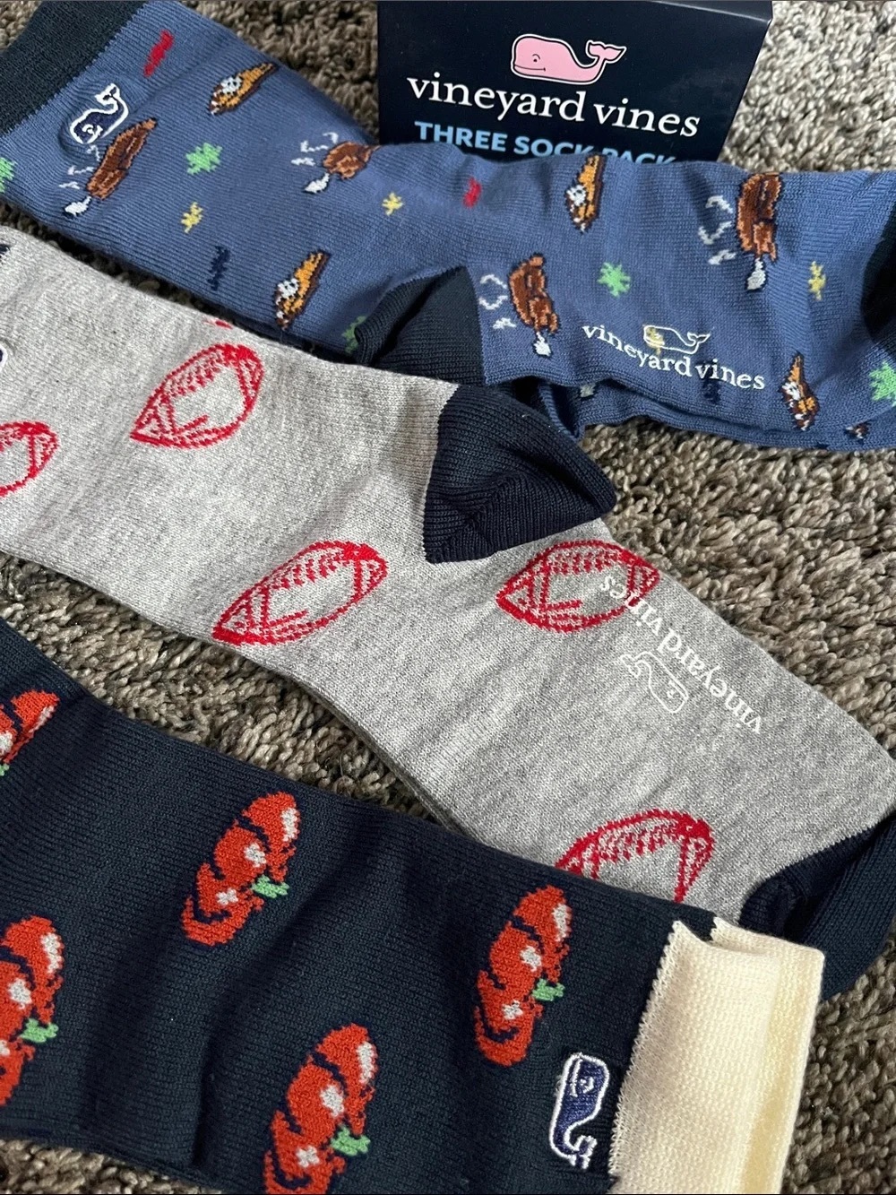 NWT VINEYARD VINES 3 Pack Socks - Thanksgiving Icons 
One Size